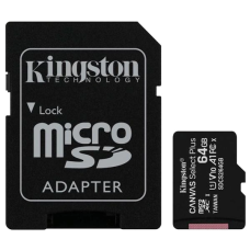 Карта пам'яті Kingston 64GB microSDXC Canvas Select Plus 100R A1 C10 Card + ADP