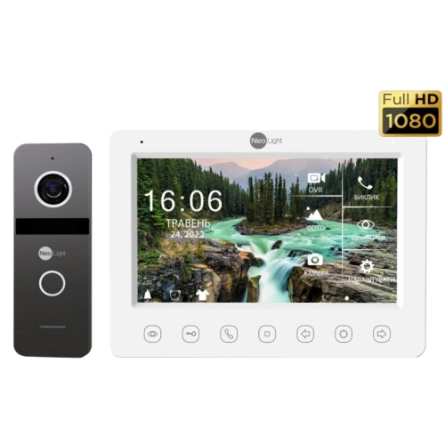 Комплект відеодомофона Neolight NeoKit FHD PRO Graphite (KAPPA + HD + SOLO FHD)