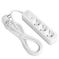 Мережевий подовжувач з кнопкою White VIDEX ONCORD з/з 3п 3м (3x1.5мм)
