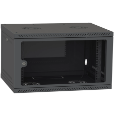 Шафа телекомунікаційна двері скло (чорна) IPCOM 6U 600x600