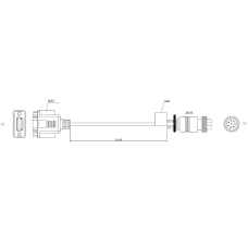 Кабель AE-MC9294-0.2(16M8A to DB15/F)