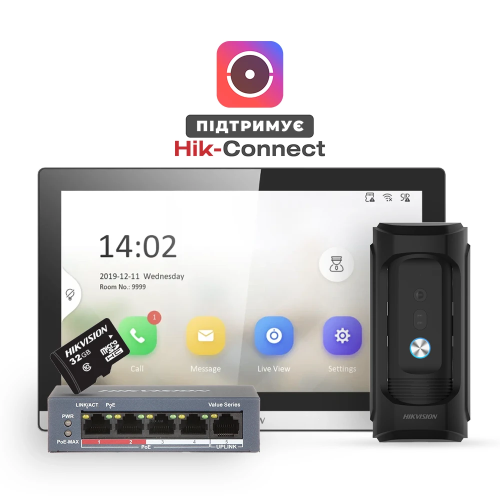 Комплект DS-KB8113-IME1(B) UKR+DS-KH6350-TE1+HS-TF
