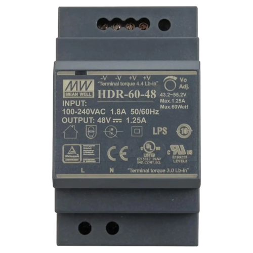 Блок живлення Mean Well HDR-60-48 48B 1.25А для монтажа на DIN рейку